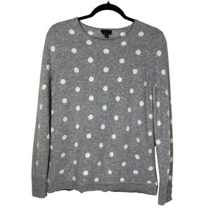 Talbots Womens 100% Cashmere Polka Dot Sweater Size M Quiet Luxury Office